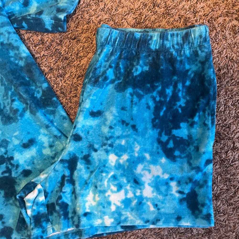 Lands End Terry Cloth Tie Dye Two Piece Swim Suit Cover Up - Picture 9 of 11